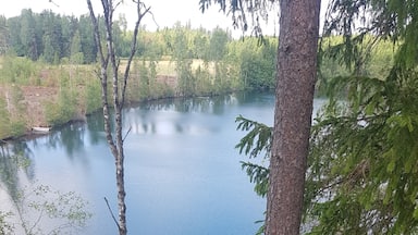 Sweden, Pikesjön in Småland. This is a quarry. What I've heard it's 14meter high up, I only jumped from 6 meter. It's very beautiful, clear and cool water. Great experience. 
