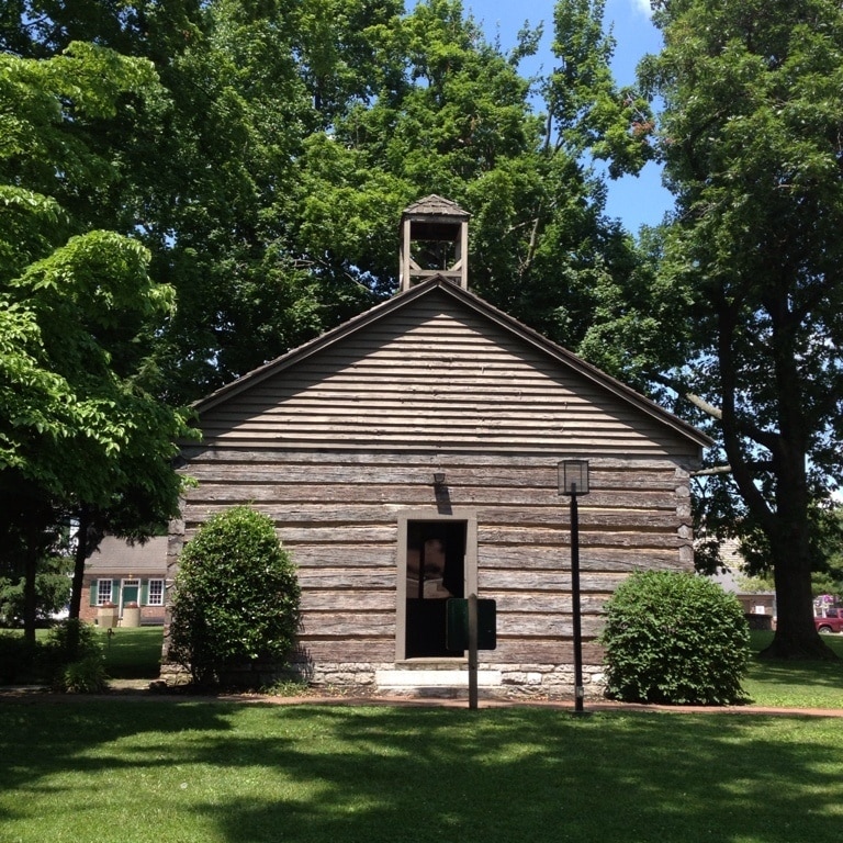 On-site Replica of 1784 Log Meeting House in downtown Danville, KY. Great park for a picnic and stroll downtown. 

 Amusingly, the replica jail sits 100meters from a historic tavern. Not so amusingly, the replica jail is quarantined off by display glass and the tavern is now a gift shop or something as disappointing. Nonetheless, made for a fantastic afternoon 