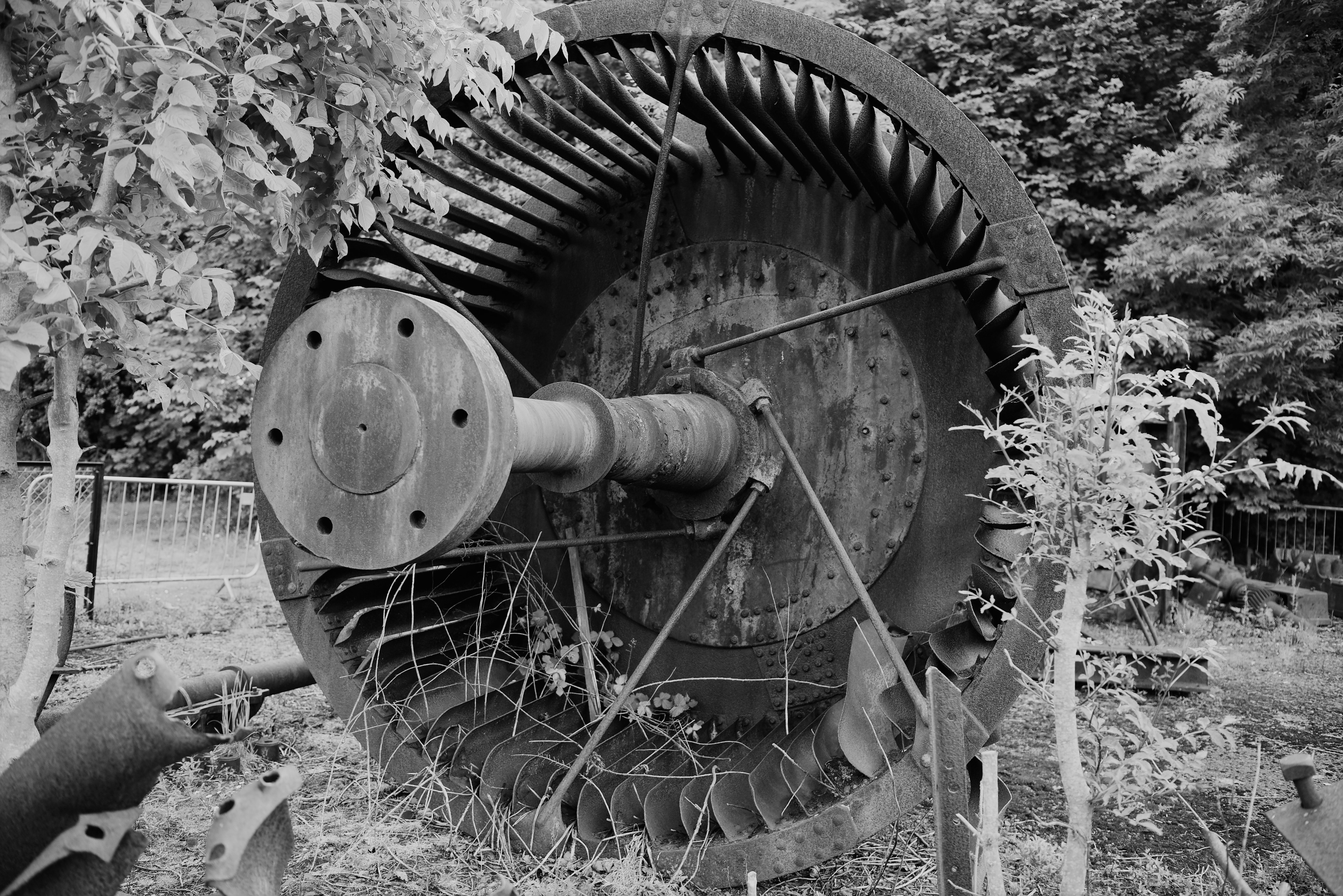 Rusted pulley wheel