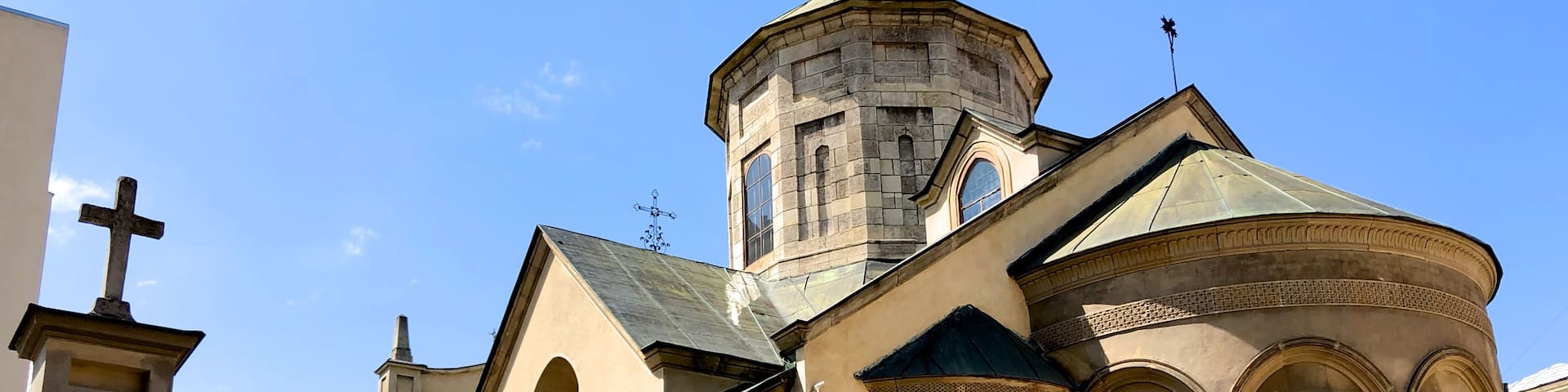 One church you should not miss is the elegant 1363 Armenian Cathedral with its ancient-feeling interior. The placid cathedral courtyard is a maze of arched passageways and squat buildings festooned with intricate Caucasian detail. Stepping into the courtyard feels like entering another era – gravestones bearing inscriptions in the 54 letters of the Armenian alphabet pave the floor.
Located in the city's Old Town, north of the market square. Until 1945 it was the cathedral of the Armenian Catholic Archdiocese of Lviv, since 2000 it serves as a cathedral of the Eparchy of Ukraine of the Armenian Apostolic Church