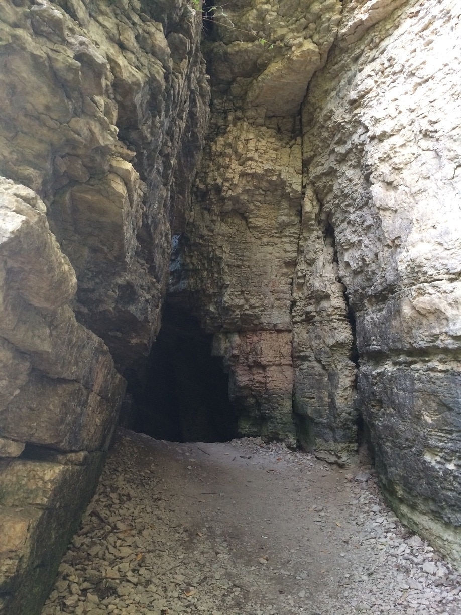 The Ice Cave is located at the top of a stone stairway and tucked within the rocky hillside. Bring a flashlight and explore! Most of the cave is now closed so only a few caverns remain, but the trek is still worth it! #localgem