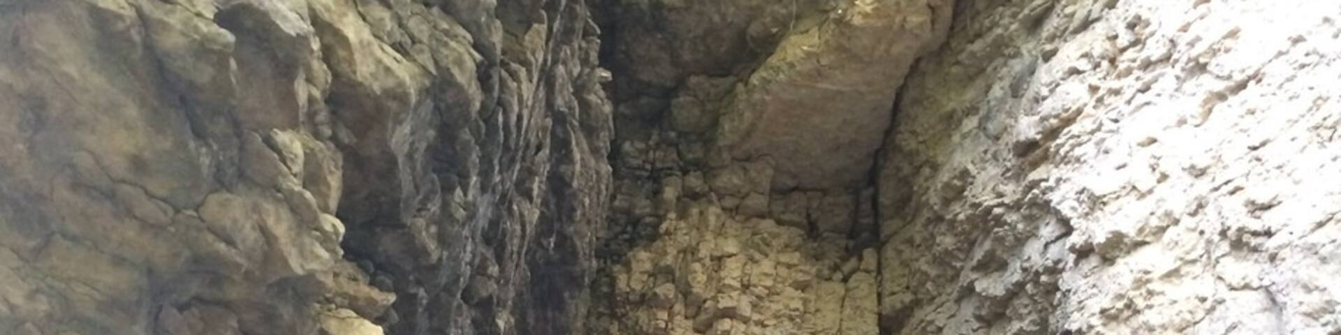 The Ice Cave is located at the top of a stone stairway and tucked within the rocky hillside. Bring a flashlight and explore! Most of the cave is now closed so only a few caverns remain, but the trek is still worth it! #localgem