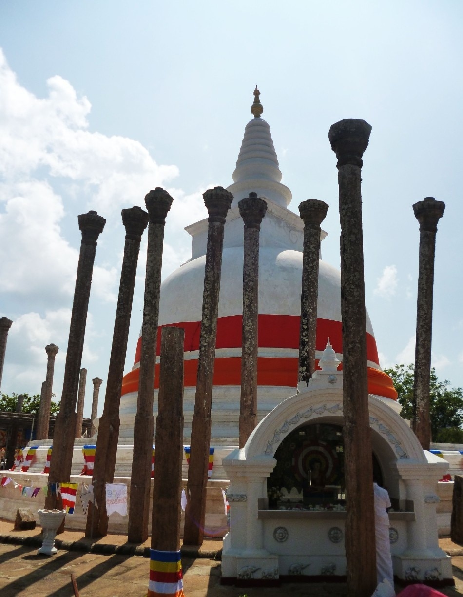 Thuparamaya is a dagoba in Anuradhapura. It is a Buddhist sacred place of veneration.

Mahinda Thera, an envoy sent by King Ashoka himself introduced Theravada Buddhism and also chetiya worship to Sri Lanka. At his request King Devanampiyatissa built Thuparamaya in which was enshrined the collarbone of the Buddha. It is considered to be the first dagaba built in Sri Lanka following the introduction of Buddhism. This is considered the earliest monument, the construction of which was chronicled Sri Lanka. The name Thuparamaya comes from "stupa" and "aramaya" which is a residential complex for monks.