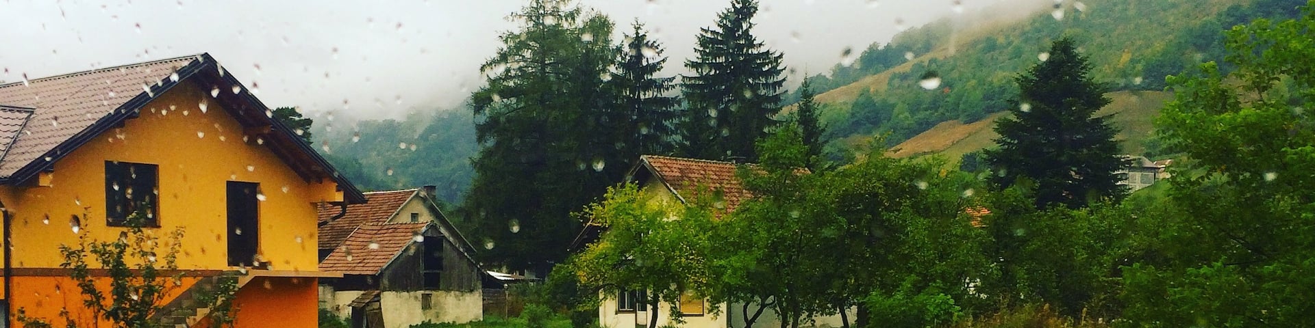 This is a glimpse out the bus window on the ride from Sarajevo to Dubrovnik. This moment was captured a little outside of Sarajevo and exemplifies the vast greenness and quaint homes and farms that are scattered throughout the countryside.