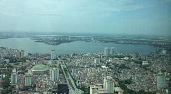 A part of the panorama view one can get from the observation deck on level 65 of Hanoi Lotte Center. Entrance fee is around $11 during daytime and $6 during nighttime. The place has food and coffee shops, souvenir stores and some photo booths. There's also a free sky walk space. The fee maybe a bit high, but the place is definitely one to visit in Hanoi 