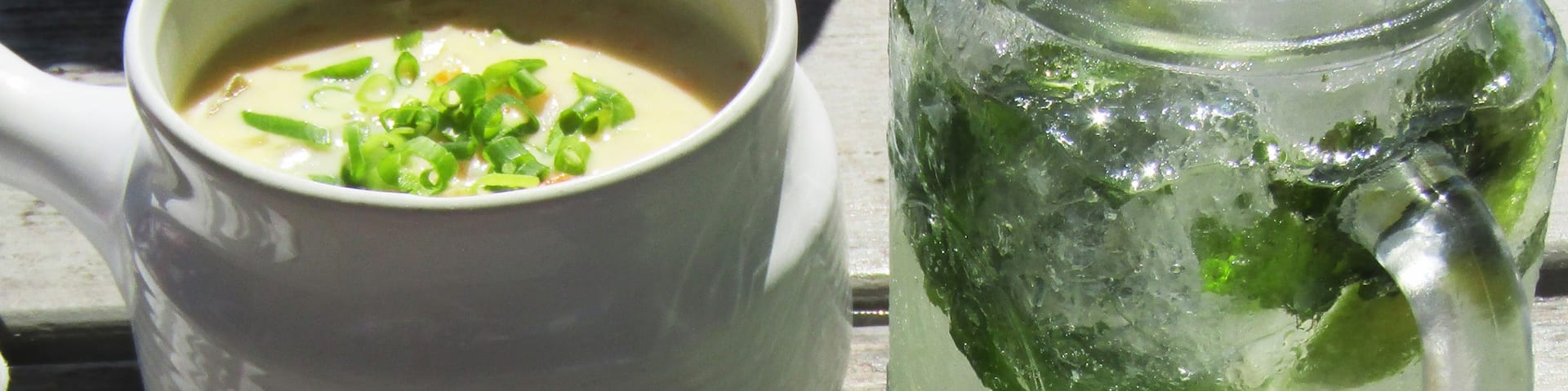 Chowder, a lobster roll, and a local moonshine Mojito at Point Prim. #beachtips