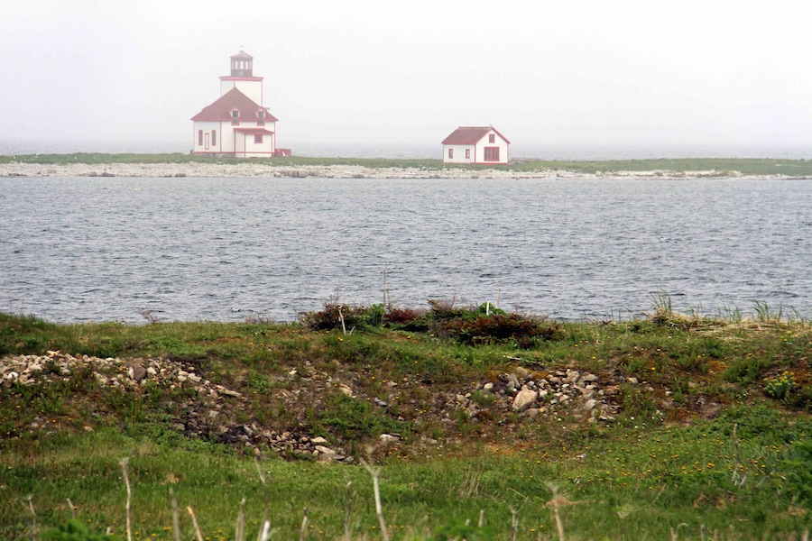 Flower's Cove is a small coastal community on the Northern Peninsula of Newfoundland known for its thrombolite fossils and walking trails. The lighthouse is located on an island just offshore.