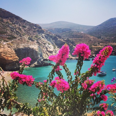 View of Agkali beach #colorful