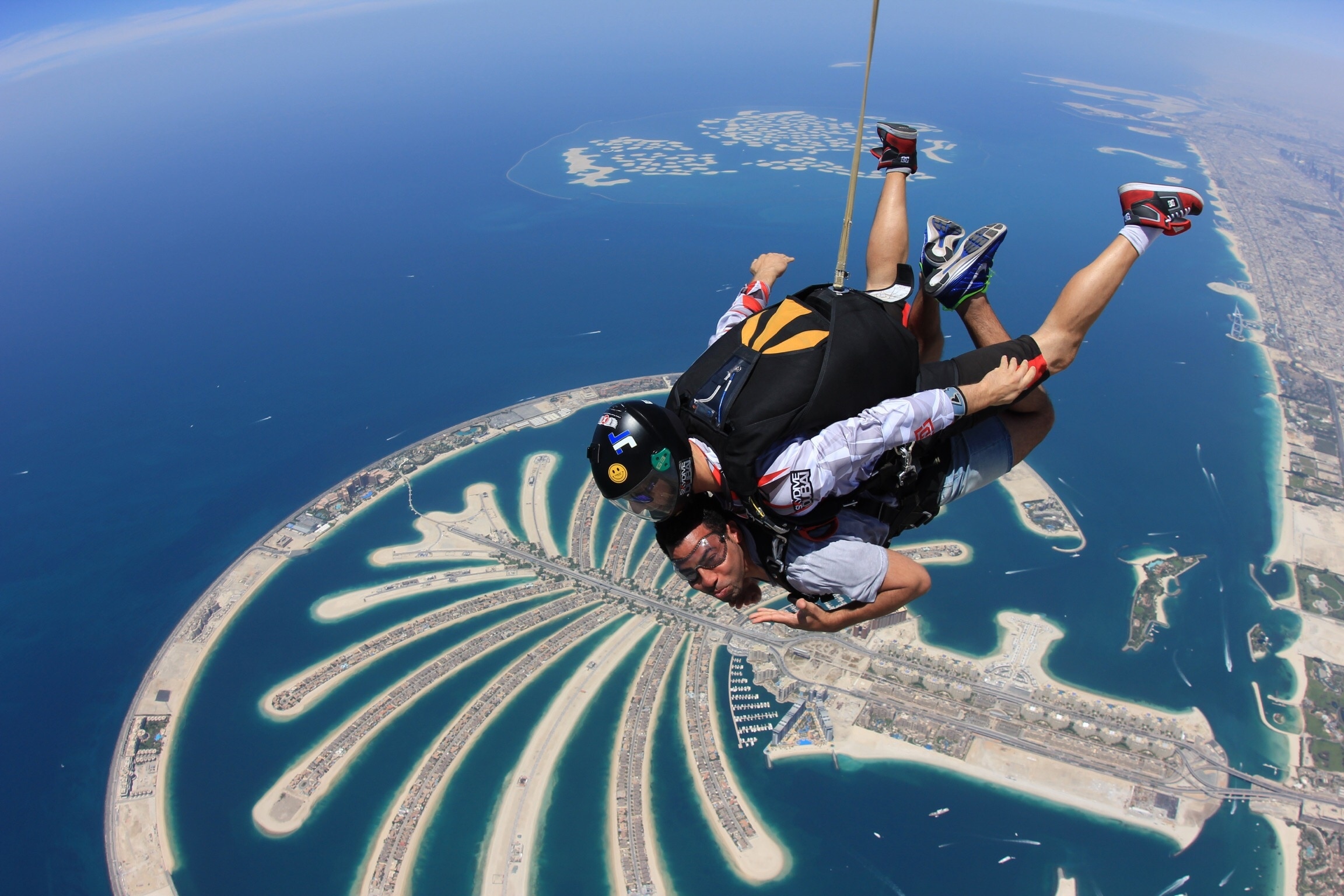 Skydiving over the palm, doesn't get much better than this! 