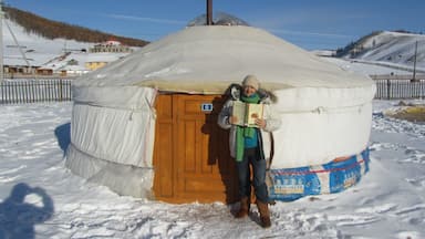 A standout memory - reading about the secret life of the Mongol Queens while staying in a ger in the snow.