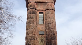 Landstuhl's Bismarck Tower stands on a hill on the opposite side of the valley from the castle. If you can, climb the stairs to the top of the tower cuz the view is phenomenal. You can see the whole town plus the air base plus all the way across to the little towns of Ramstein and Meisenbach.