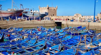 The Port of Essaouira is not only home to many fishing boats and vessels, it is a popular tourist attraction and has a significant and interesting history attached to it. Fishing is done for local distribution and plays a significant role in the atmosphere and lure to the port. The Essaouira port is not used for commercial traffic and this has enabled it to retain its authenticity and breathtaking charm.