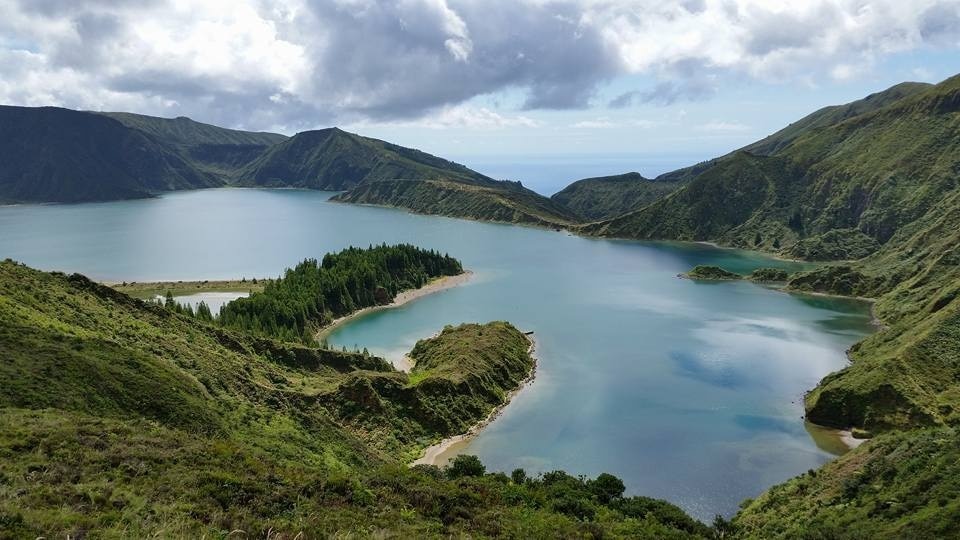 Lagoa do Fogo is a crater lake within the Agua de Pau Massif