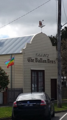 The historic Ballan News office. The paper is still independent and going strong as the 'Moorabool News' weekly free sheet.