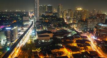 New Manila, Quezon City at night.