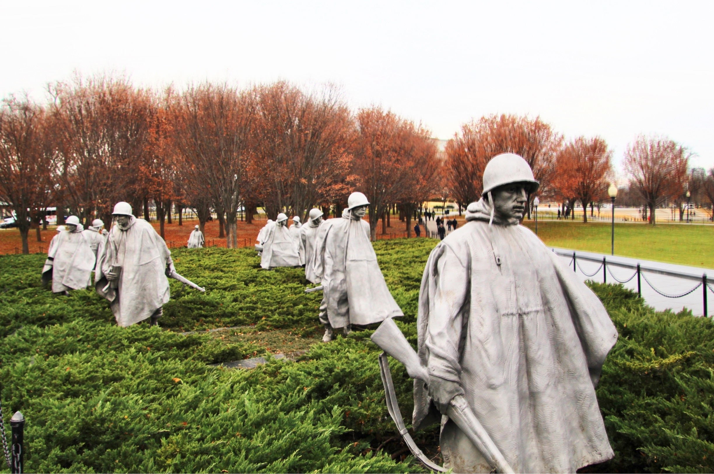 Visitando o Memorial dos Veteranos da Guerra da Coréia em DC