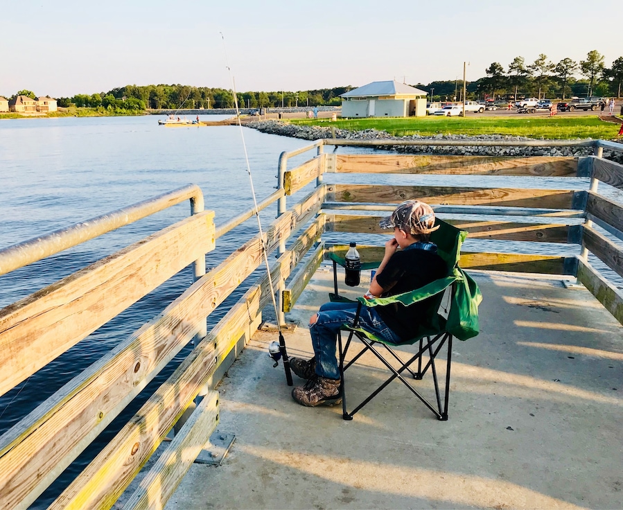 My boys and I enjoying some evening pier fishing