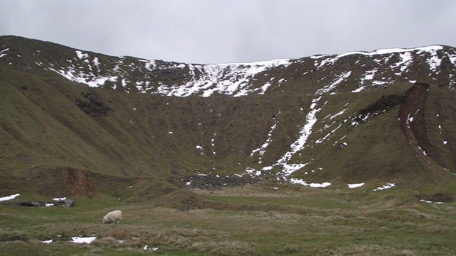 Snow capped hills, icy weather...but the sheep seem happy enough!