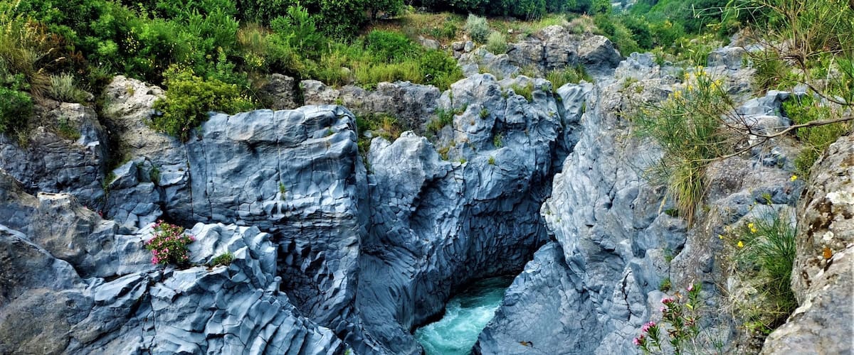 Amazing gorge of the Alcantara river on Sicily.