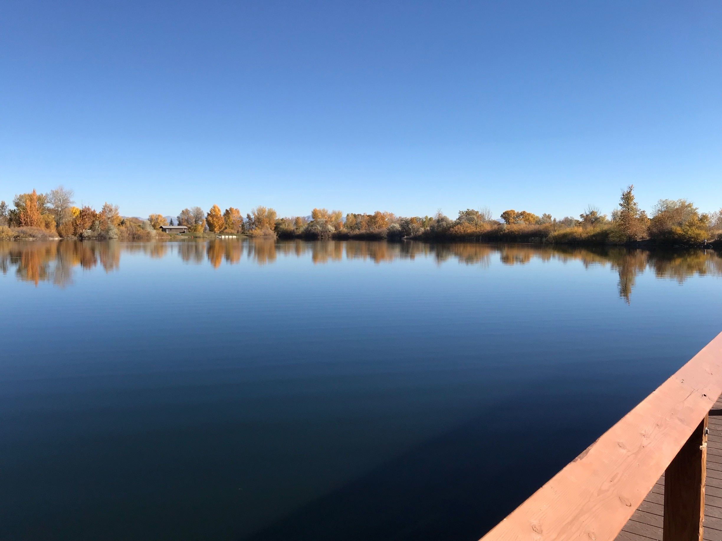 It’s amazing to have no wind in Helena. The water was so smooth when I took this picture from the fishing pier on the south side of the lake.