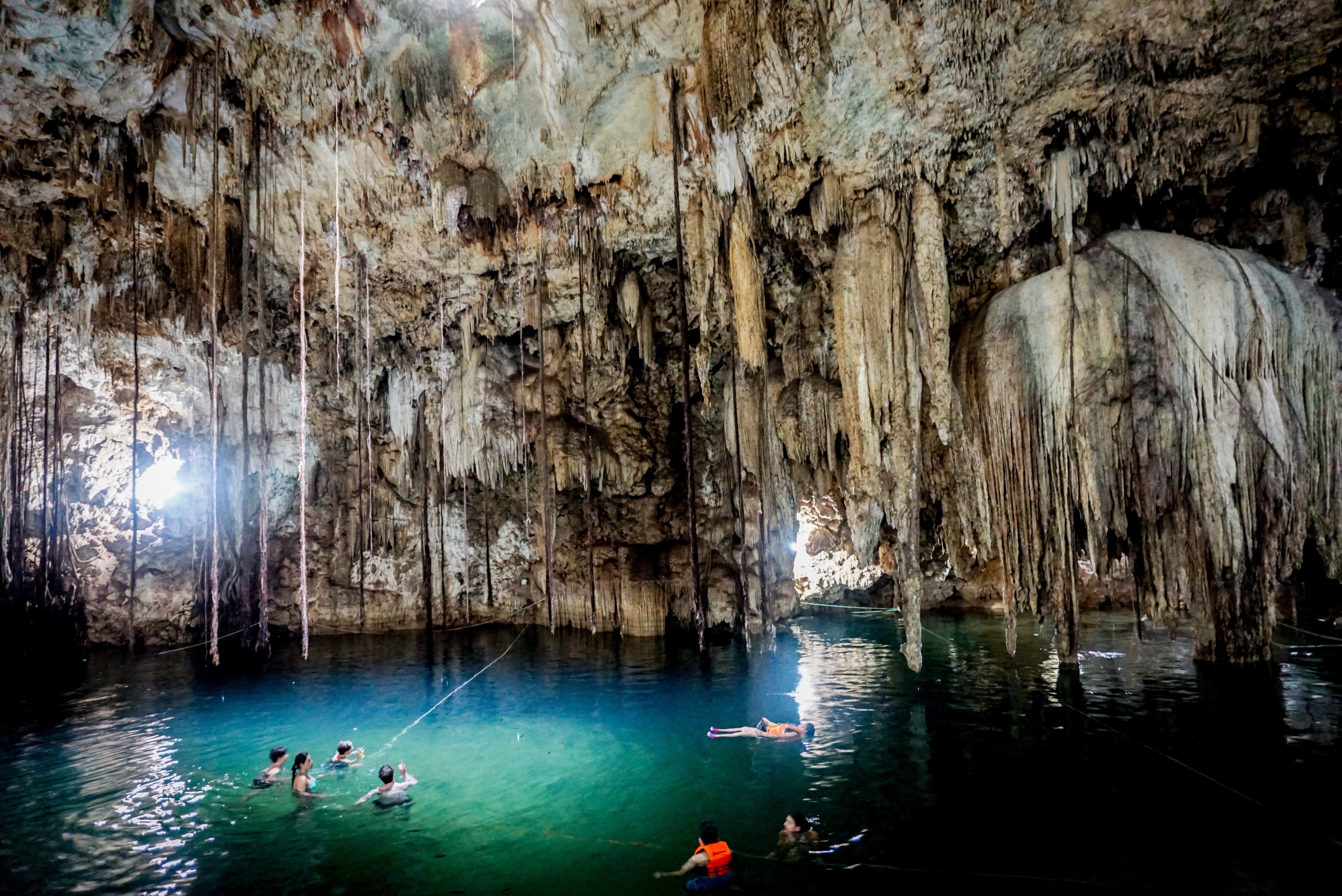 The states of Yucatán and Quintana Roo in Mexico host the greatest collection of cenotes in the country. This water pools are believed were formed due the impact of the asteroid that killed the dinosaurs.  Xkekén, the name of this one, means pig in mayan. A farmer was looking for his pig when he stumbled upon this wonder! 