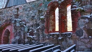 The Church of St. Michael 

As you see there´s snow on the benches. Ceiling collapsed on storm in December 1890. Over 500 years old ruin church has been under the open sky for 200 years. Construction of the old church at Pälkäne is believed to been between 1495–1505. #Trovember #History