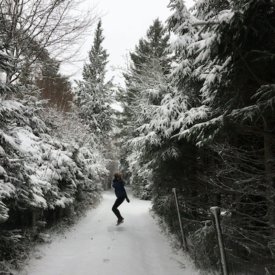Snow in #mousny #lesardennes #jump #belgium