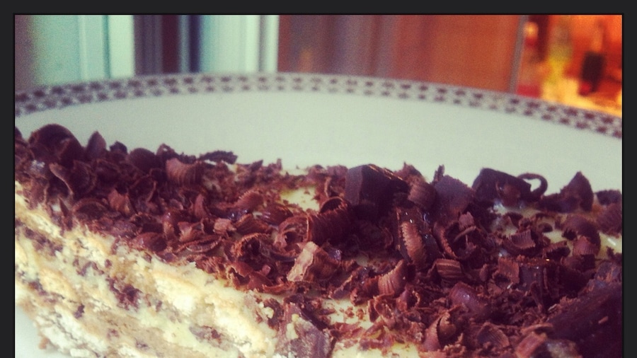 a slice of homemade torta "moka"