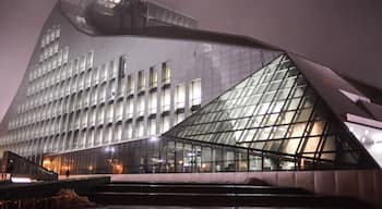 New building of the National library is called The Sun Rock and resembles a block of ice. It is located on the left side of the river, just across from the old town. You can either walk over the bridge from there or catch a tram #stunningstructures #Riga #Latvia