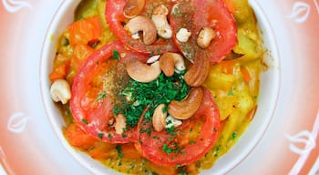 We enjoyed this vegan curry risotto with leeks, carrots and cashews at BrennNessel, a beer garden + vegetarian cafe on a quiet side street in Dresden, Germany. Be sure to call in advance if you want to sit outside in the beer garden.  