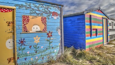 The beach huts are very colourful along the shore line.
#BVS blue contest 