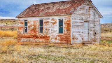 The old Buckle School house on Gooseberry Creek Road near Worland  Wyoming