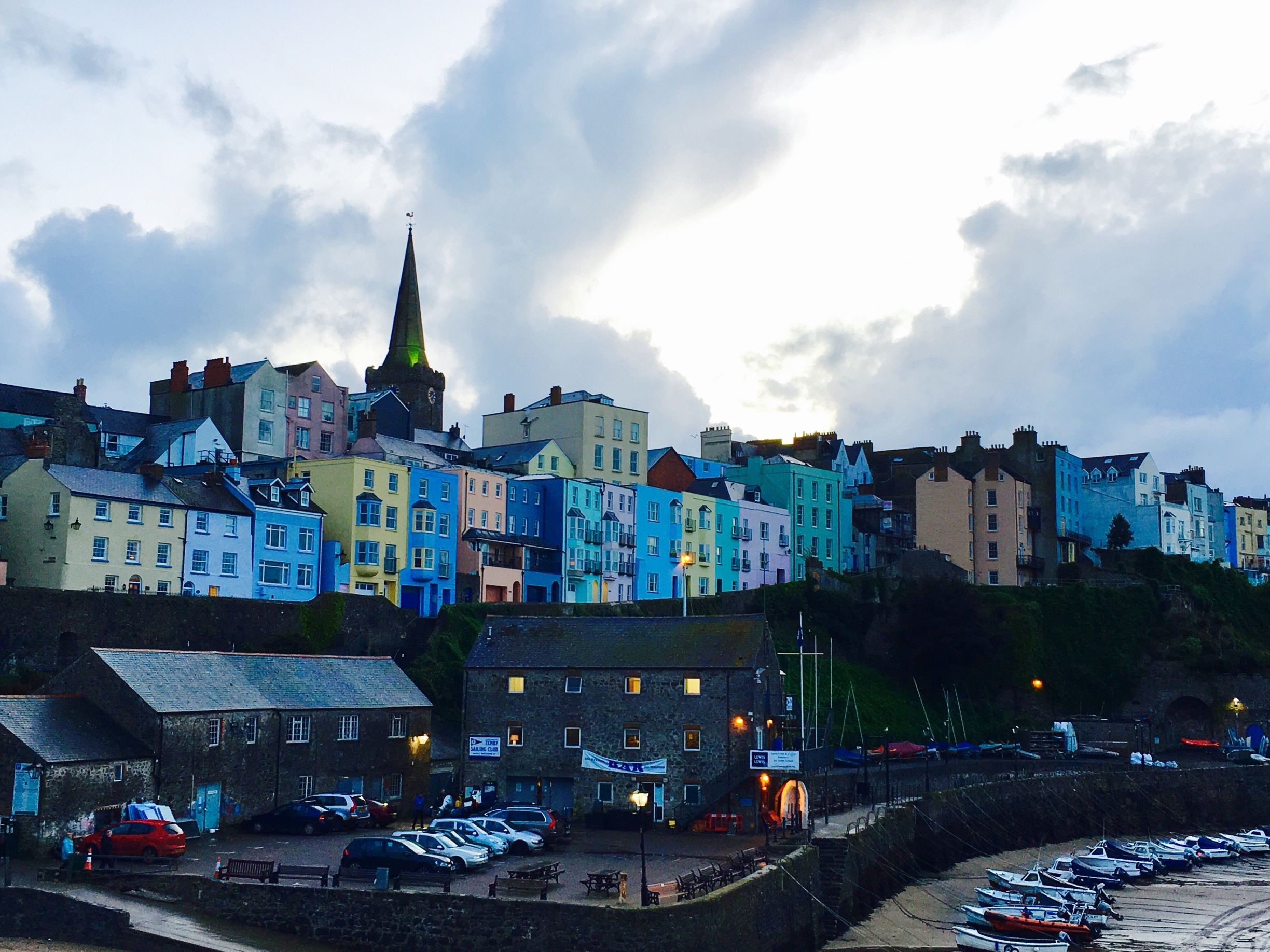 A small harbour in Tenby by nightfall. 
Tenby is a great place to stay for one or even two weeks. There is so much to see in this area. 
Love it!