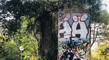 One piece of the original Berlin Wall in Tirana donated by Germany 