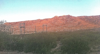 View from the ropes course at Miraval Spa with the Santa Catilina Mountains in the background.