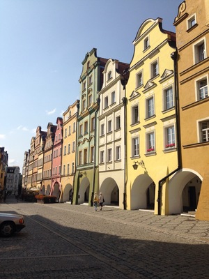 The town square of Jelenia Gora is lined with colorful buildings with Polish shops and restaurants on the street level.
#colorful