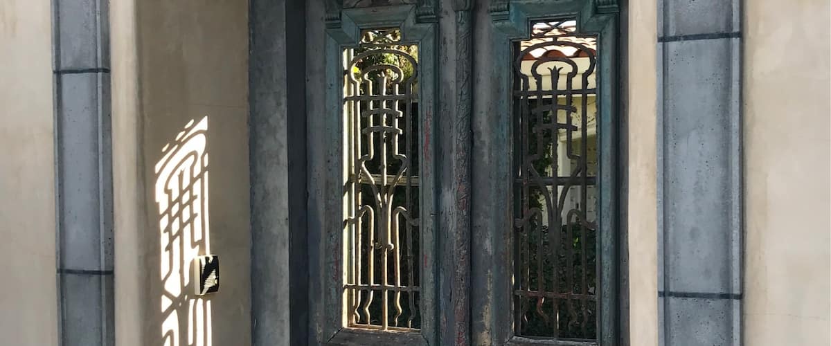 One of the many fascinating doors to hideaways in Palm Springs