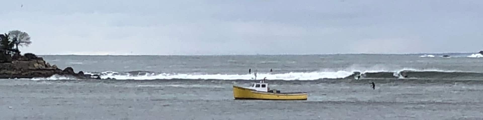 Nice in north breeze but crowded surf spot. and long paddle out.