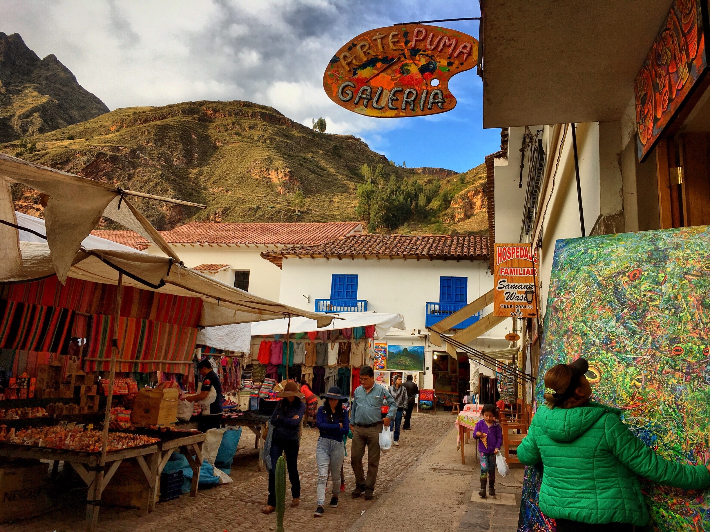 This big market of mostly handmade things spread throughout the plaza in the middle of this little town of Pisac, great place to stop before or after your trek up to the archeological park up the mountains...