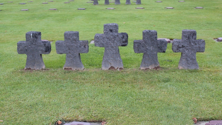 The German cemetery of World War 2. A very primitive, beautifully arranged cemetery.