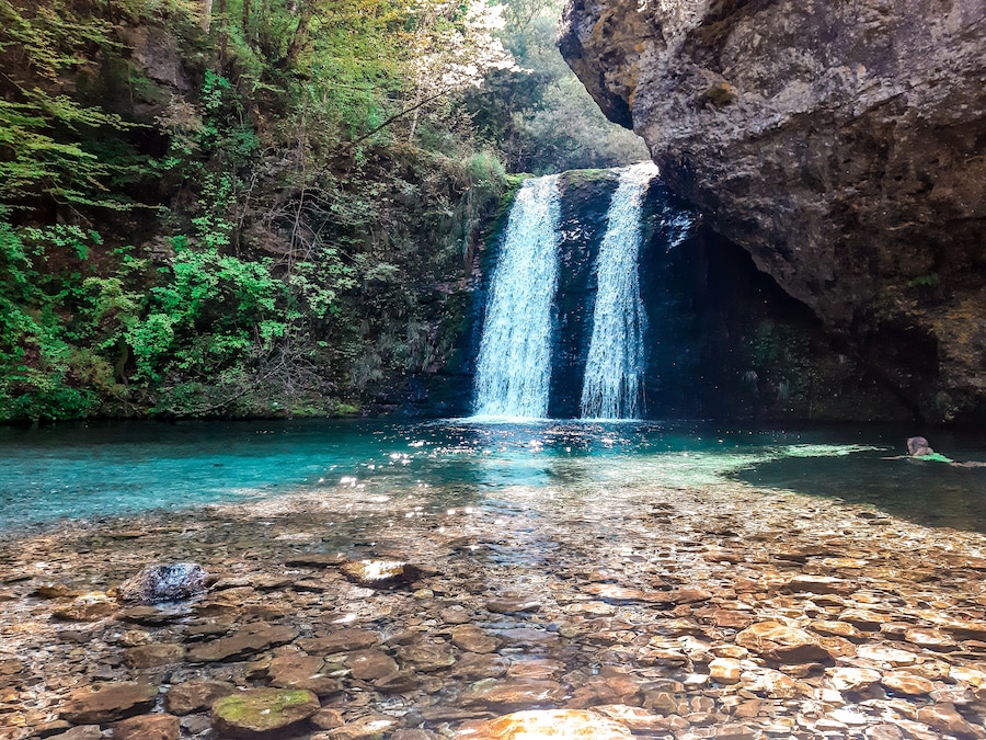 The waterfalls of Enipeas river on mount Olympus