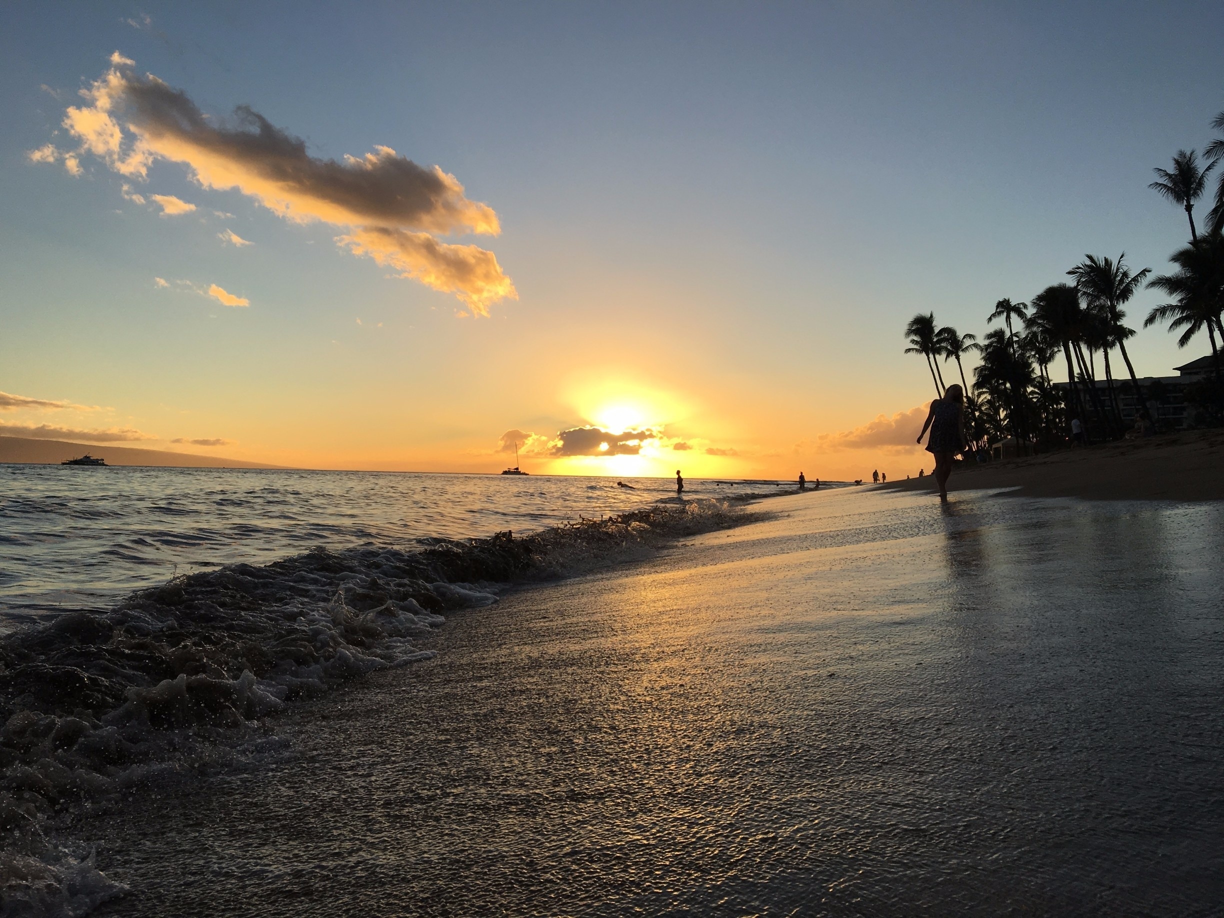 KSFBHC Tramonto del Mare della Spiaggia dell'Oceano delle Hawaii