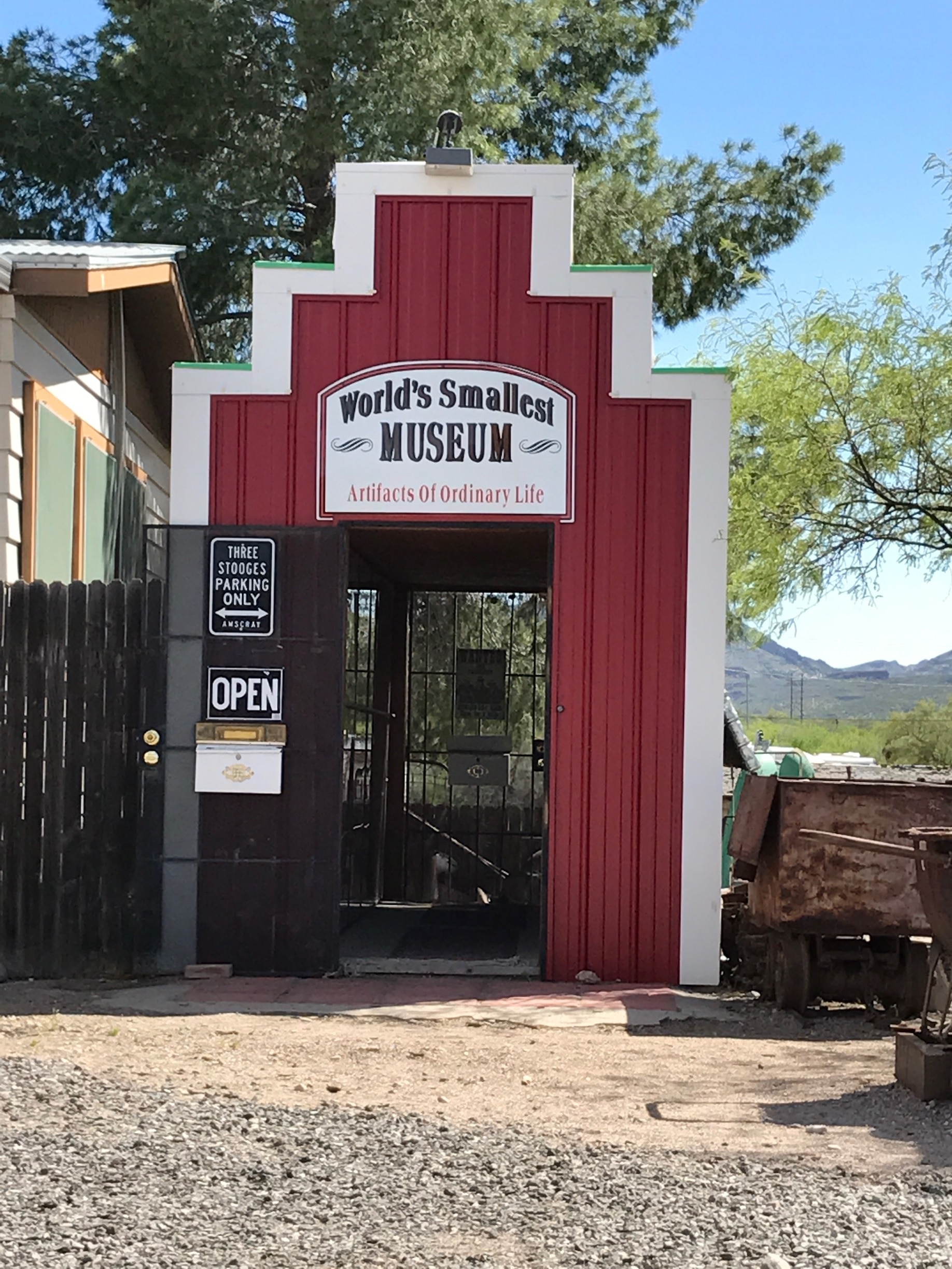 Tucked away in the town of Superior, AZ sits a tiny museum appropriately called, "World's Smallest Museum". Once you visit, you will likely agree. Definitely worth a photo.