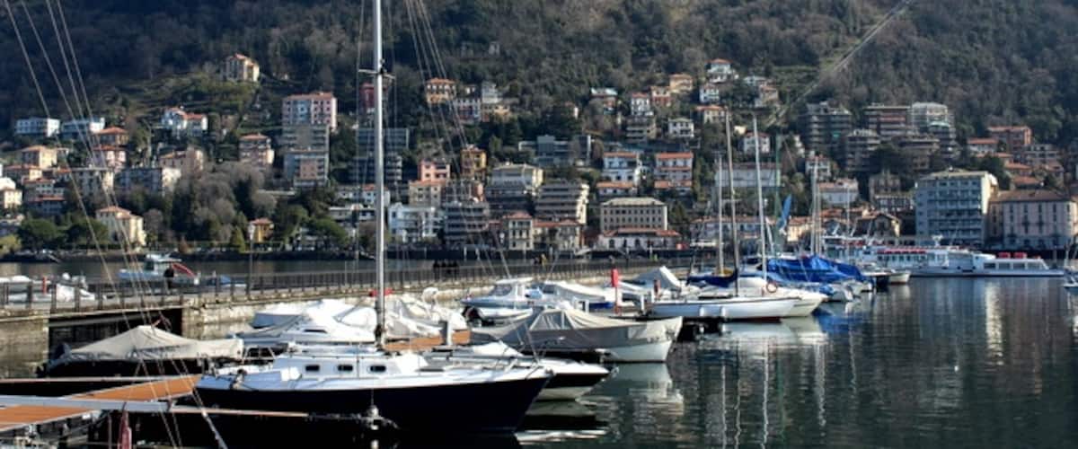 At the southern tip of Lake Como.. catch a ferry from here to visit the Lake Towns. Incredible!
