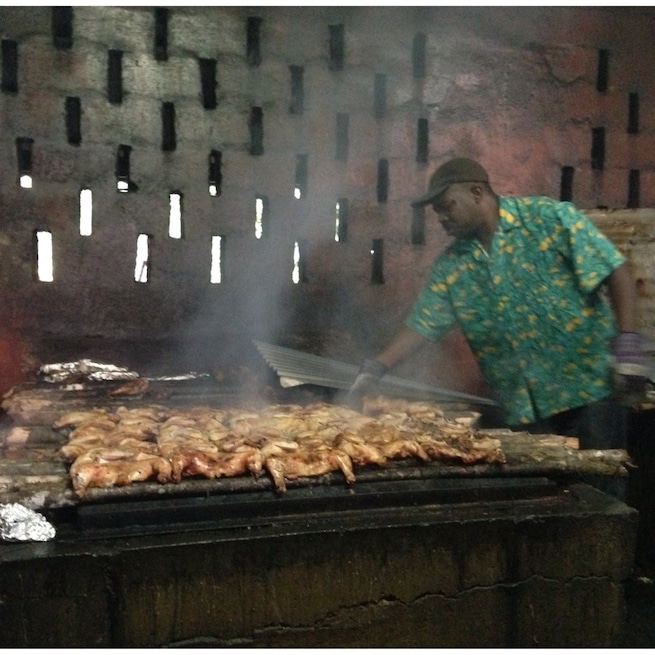 Authentic Jerk Chicken at Scotchies in Jamaica