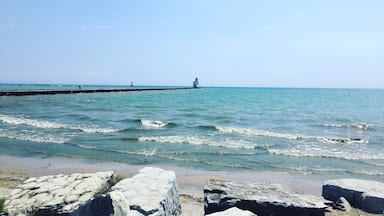 Perfect day to stop and dip my feet into Lake Michigan! 