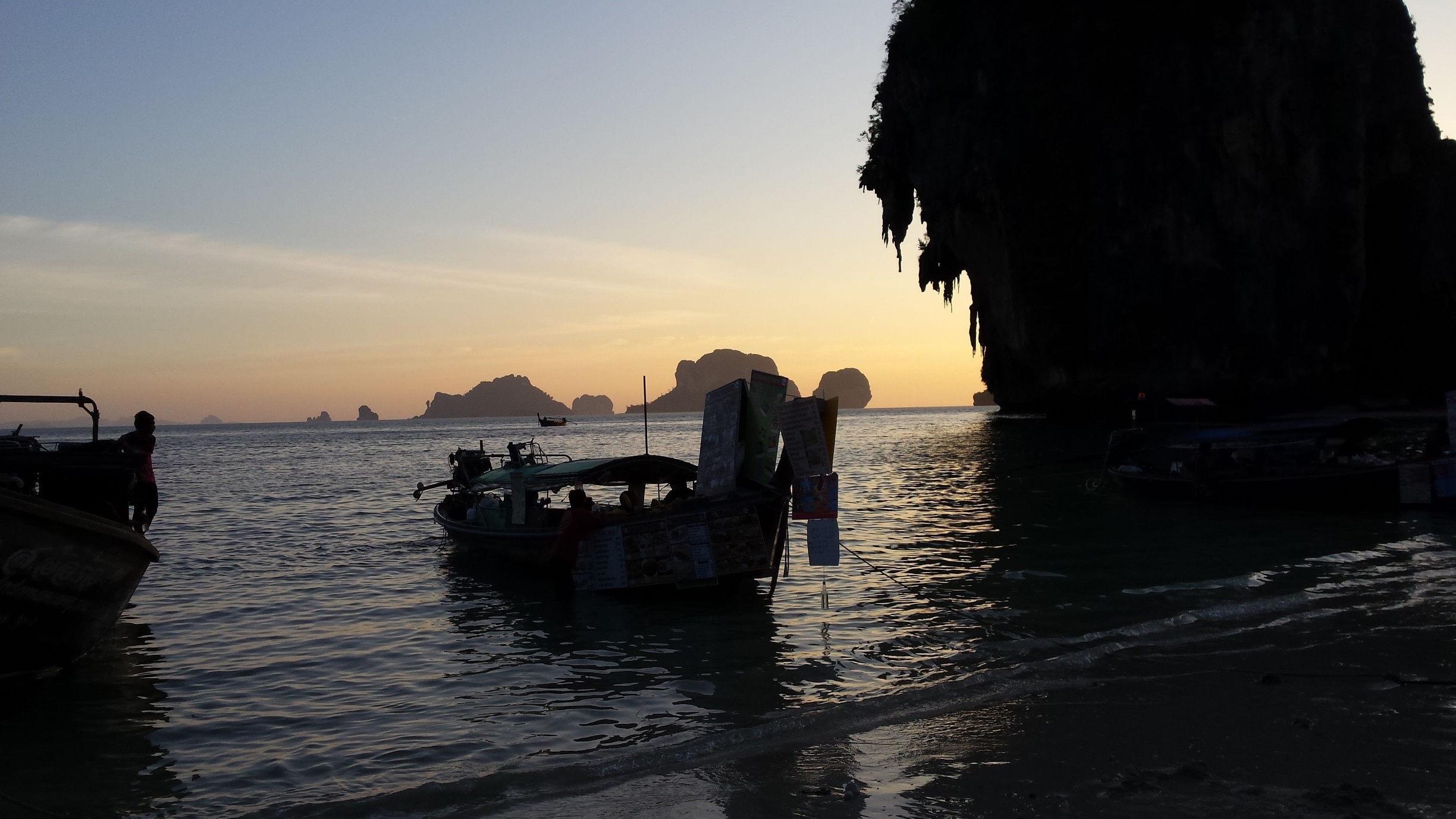 Railay Beach at Sunrise in Krabi, Thailand. Stock Photo - Image of