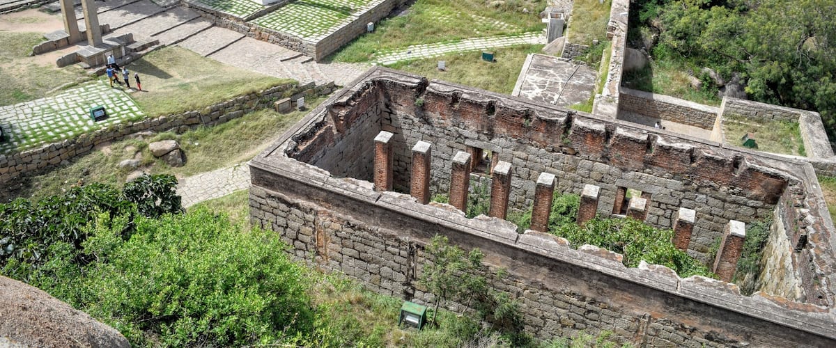 The town square and granary at Chitradurga Fort.