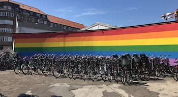 This is Copenhagen’s #culture in a nutshell; The rainbow provides happiness and equality, the bikes signalise health and hygge.