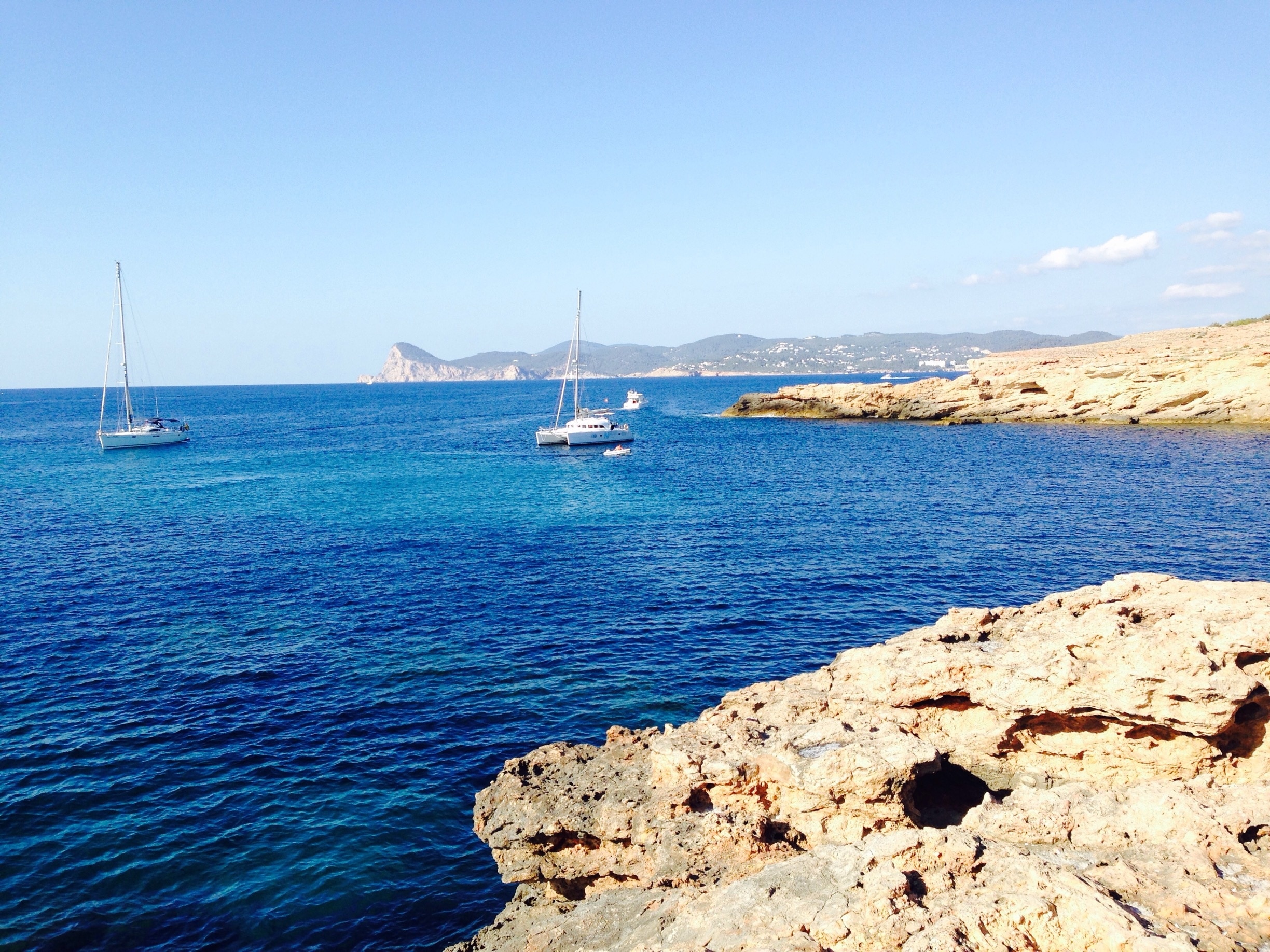 Ibiza, Cala bassa beach. Walked along the rocks a little and the views were amazing!